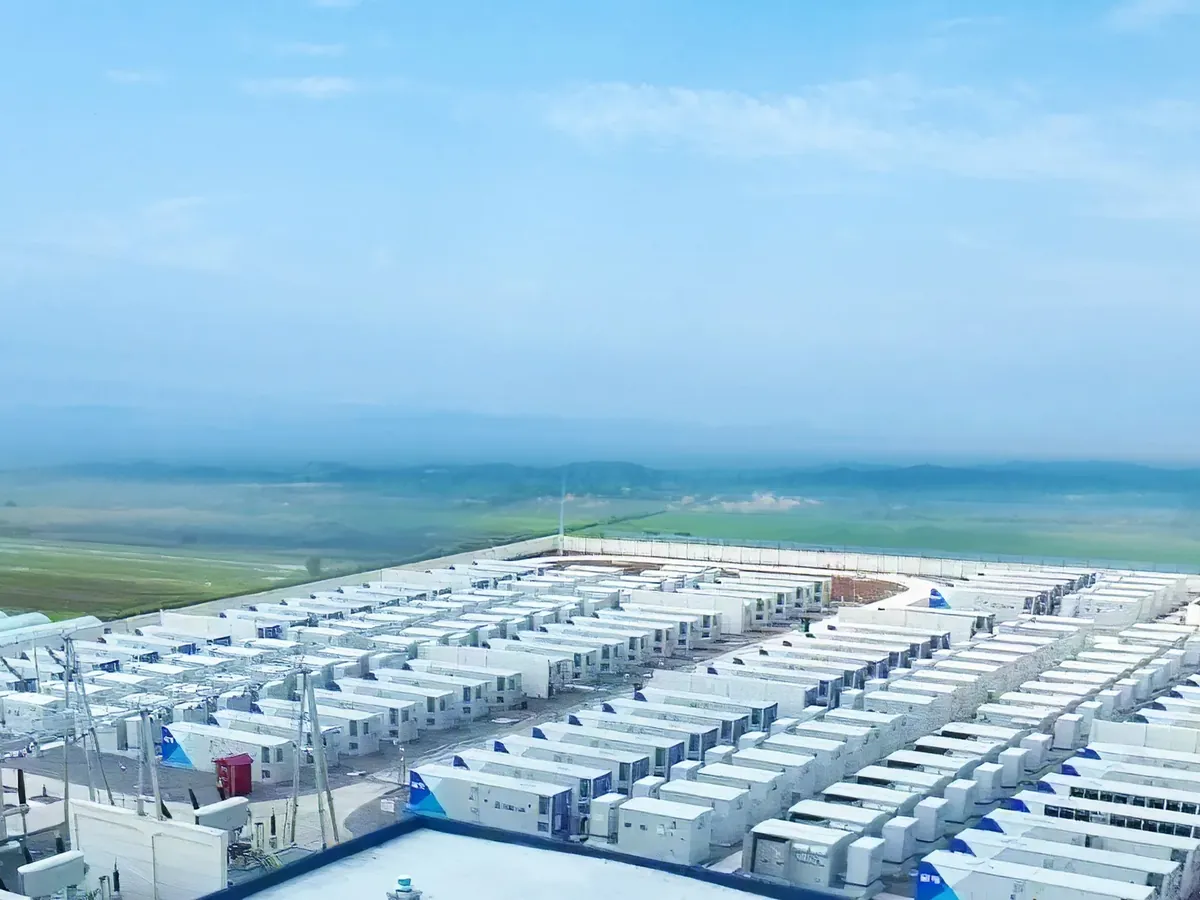 Planta de almacenamiento de gran escala, vista aérea